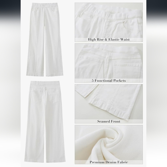 White Women's Wide-Leg Pants - Picture 4 of 16